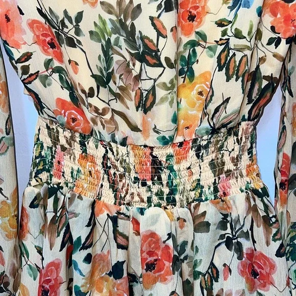 Rays for days laurel Yellow Floral Long Sleeve Dress size XS - Picture 6 of 11